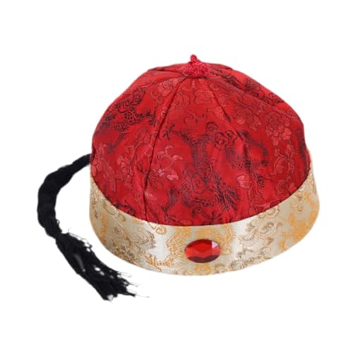 misppro Chinesischer orientalischer Hut mit Pferdeschwanz für Tanzshow, Bühnenaufführung, traditionelle Kaisermütze, Geburtstagsgeschenk, Dunkelrot, 56 cm misppro Chinesischer orientalischer Hut mit Pferdeschwanz für Tanzshow, Bühnenaufführung, traditionelle Kaisermütze, Geburtstagsgeschenk, Dunkelrot, 56 cm von misppro