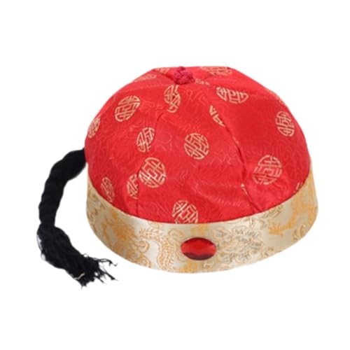 misppro Chinesischer orientalischer Hut mit Pferdeschwanz für Tanzshow, Bühnenaufführung, traditionelle Kaisermütze, Geburtstagsgeschenk, Rot, 48 cm misppro Chinesischer orientalischer Hut mit Pferdeschwanz für Tanzshow, Bühnenaufführung, traditionelle Kaisermütze, Geburtstagsgeschenk, Rot, 48 cm von misppro