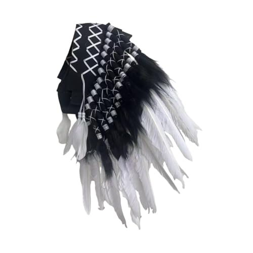 misppro Indischer Hut, künstliche Feder, Kopfschmuck, Foto-Requisiten, Erwachsene, Kopfbedeckung für Karneval, Mottopartys, Bühnenauftritte, weiße Feder misppro Indischer Hut, künstliche Feder, Kopfschmuck, Foto-Requisiten, Erwachsene, Kopfbedeckung für Karneval, Mottopartys, Bühnenauftritte, weiße Feder von misppro
