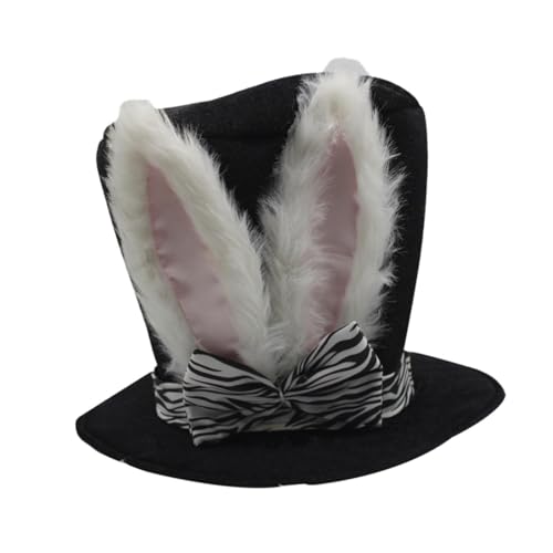 misppro Osterhasen-Zylinderhut, Kopfschmuck mit Hasenohren, viktorianischer Stil, Kostüm-Requisite für Frauen, Party, Urlaub, Zubehör misppro Osterhasen-Zylinderhut, Kopfschmuck mit Hasenohren, viktorianischer Stil, Kostüm-Requisite für Frauen, Party, Urlaub, Zubehör von misppro