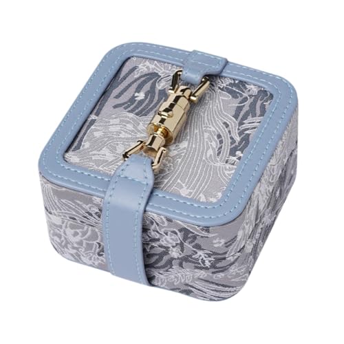 misppro Reise-Schmuckkästchen, Organizer, Aufbewahrungsbox, tragbare Leder-Schmuckschatulle für Ringe, Ohrringe, Halsketten, Armbänder, 10 x 10 x 5 cm, Blau misppro Reise-Schmuckkästchen, Organizer, Aufbewahrungsbox, tragbare Leder-Schmuckschatulle für Ringe, Ohrringe, Halsketten, Armbänder, 10 x 10 x 5 cm, Blau von misppro