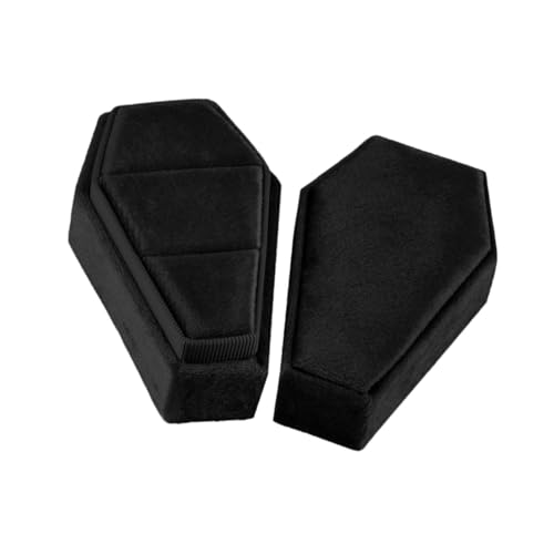 misppro Sarg-Schmuckschatulle, Gothic-Stil, Aufbewahrungskoffer mit Deckel, Halloween-Dekoration, Schmuck-Organizer für Ohrringe, Ringe, Halsketten, Ringbox, Schwarz misppro Sarg-Schmuckschatulle, Gothic-Stil, Aufbewahrungskoffer mit Deckel, Halloween-Dekoration, Schmuck-Organizer für Ohrringe, Ringe, Halsketten, Ringbox, Schwarz von misppro