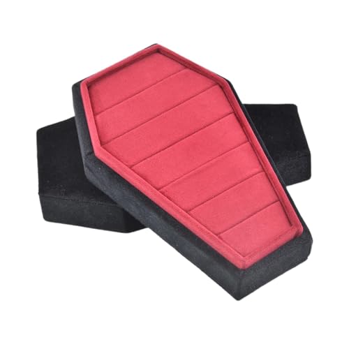 misppro Sarg-Schmuckschatulle, Reiseetui, Samt, Halloween-Dekor, Schmuckschatulle für Ohrringe, Anhänger, Halsketten, Partygeschenke, Hochzeit, schwarz, offener Deckel misppro Sarg-Schmuckschatulle, Reiseetui, Samt, Halloween-Dekor, Schmuckschatulle für Ohrringe, Anhänger, Halsketten, Partygeschenke, Hochzeit, schwarz, offener Deckel von misppro