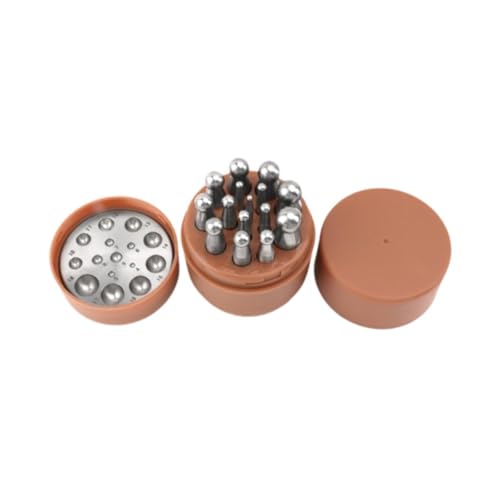 misppro Schlagblockstanzer-Set, gewölbtes Lochstanzer-Set, Schmuckherstellung, Werkzeuge, Metallformung für Glocken, Bastelzubehör, 15 Stanzformen von misppro