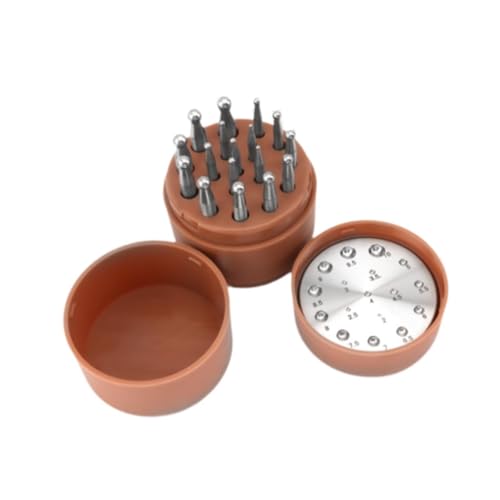 misppro Schlagblockstanzer-Set, gewölbtes Lochstanzer-Set, Schmuckherstellung, Werkzeuge, Metallformung für Glocken, Bastelzubehör, 17 Stanzformen von misppro