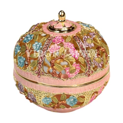 misppro Schmuckkästchen aus Emaille, aufklappbar, Schmuck-Organizer, Retro-Design, Figur, Ringhalter, Ornament für Anhänger, Tischplatte von misppro