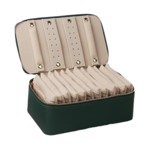 misppro Schmuckkästchen mit 12 Samtbeuteln, PU-Leder-Schmuckschatulle für Halsketten, Ringe, Ohrringe, kompakte Reise-Schmuckaufbewahrung für Damen, 21,5 x 11,5 x 8,5 cm, Grün misppro Schmuckkästchen mit 12 Samtbeuteln, PU-Leder-Schmuckschatulle für Halsketten, Ringe, Ohrringe, kompakte Reise-Schmuckaufbewahrung für Damen, 21,5 x 11,5 x 8,5 cm, Grün von misppro