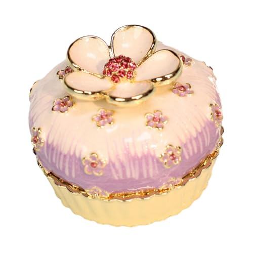 misppro Schmuckkästchen mit Scharnier, emailliert, Kuchenform, Schmuckschatulle, graviert, Andenken, dekorativer Organizer, Schmuckkästchen für Regal, Reisen, Violett misppro Schmuckkästchen mit Scharnier, emailliert, Kuchenform, Schmuckschatulle, graviert, Andenken, dekorativer Organizer, Schmuckkästchen für Regal, Reisen, Violett von misppro