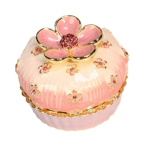 misppro Schmuckkästchen mit Scharnier, emailliert, Kuchenform, Schmuckschatulle, graviert, Andenken, dekorativer Organizer, Schmuckkästchen für Regal, Reisen misppro Schmuckkästchen mit Scharnier, emailliert, Kuchenform, Schmuckschatulle, graviert, Andenken, dekorativer Organizer, Schmuckkästchen für Regal, Reisen von misppro