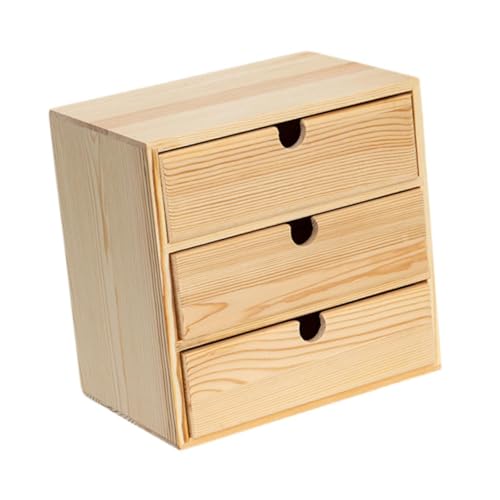 misppro Schmuckschatulle aus Holz mit 3 Schubladen, Schreibtisch-, Büro-Organizer, rustikaler Aufbewahrungs-Organizer, Tischaufbewahrung für Büro, Zuhause, Schlafzimmer misppro Schmuckschatulle aus Holz mit 3 Schubladen, Schreibtisch-, Büro-Organizer, rustikaler Aufbewahrungs-Organizer, Tischaufbewahrung für Büro, Zuhause, Schlafzimmer von misppro