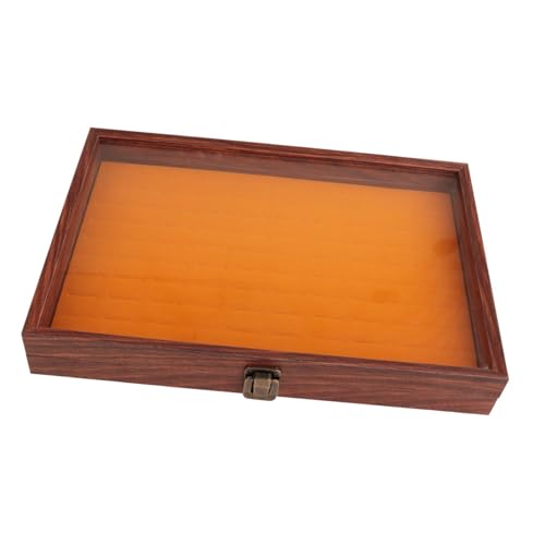 misppro Schmuckschatulle mit transparentem Klappdeckel, abschließbar, tragbar, Holzbehälter, 35 x 24 x 5 cm, für Damen-Accessoires, Stil A misppro Schmuckschatulle mit transparentem Klappdeckel, abschließbar, tragbar, Holzbehälter, 35 x 24 x 5 cm, für Damen-Accessoires, Stil A von misppro