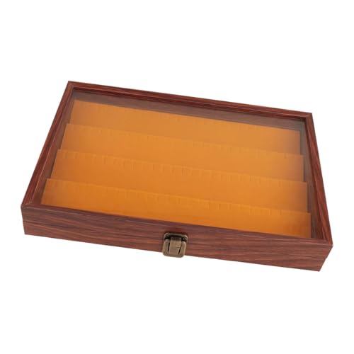 misppro Schmuckschatulle mit transparentem Klappdeckel, abschließbar, tragbar, Holzbehälter, 35 x 24 x 5 cm, für Damen-Accessoires, Stil B misppro Schmuckschatulle mit transparentem Klappdeckel, abschließbar, tragbar, Holzbehälter, 35 x 24 x 5 cm, für Damen-Accessoires, Stil B von misppro