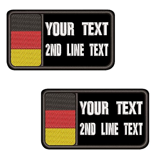 misscase Patch Deutschland name, Embroidery Name Patches, Personalisierte Gestickte Text Namensschild für Motorrad Biker Mehrere Kleidung Taschen Weste Abzeichen/Bügeleisen auf dem Rücken (ManGe) von misscase