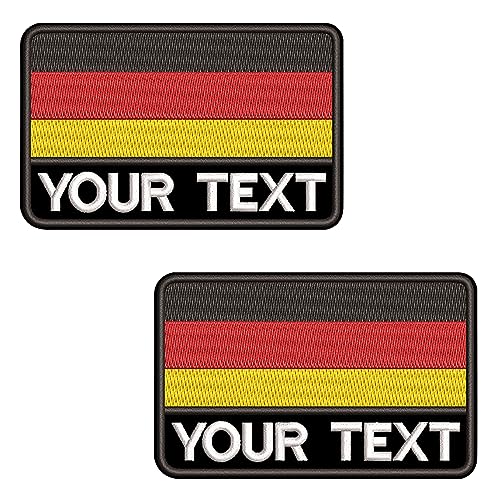 misscase Patch Deutschland name, Embroidery Name Patches, Personalisierte Gestickte Text Namensschild für Motorrad Biker Mehrere Kleidung Taschen Weste Abzeichen/Bügeleisen auf dem Rücken (Military) von misscase