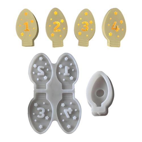 Weihnachts -Silikonformen - Glühbirnenkerze | Wiederverwendbares Handwerkswerkzeug für Schokolade, Seife, Gips, Epoxidharz, DIY -Dekorationen, Teelicht, Ornamente und Urlaubshandwerk Weihnachts -Silikonformen - Glühbirnenkerze | Wiederverwendbares Handwerkswerkzeug für Schokolade, Seife, Gips, Epoxidharz, DIY -Dekorationen, Teelicht, Ornamente und Urlaubshandwerk von mivceklw