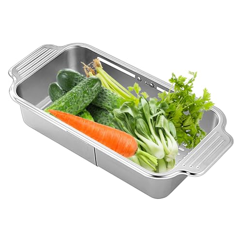 mivceklw Abtropfgestell für Küchenspüle | Abtropfgestell zum Aufhängen an der Spüle, ausziehbarer Korb zum Waschen und Aufbewahren von und von mivceklw