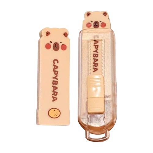 mivceklw Erasers for Drawing, Capybara Retractable Pencil Eraser, Fun Cartoon Animal Design, Clean Smudge Free Erasing, Elementary Middle Kindergarten Student Kids Writing Sketching Painting von mivceklw