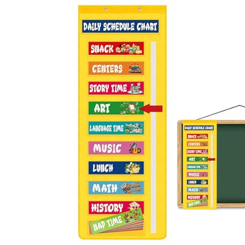 mivceklw Klassenraum Stundenplan Stecktafel,Tageskalender Mit AktivitÄtskarten | Visuelles Lehrhilfsmittel Für Frühkindliche Entwicklung Pädagogik Zuhause Kindergarten Heimschule Lehrer Kleinkinder von mivceklw