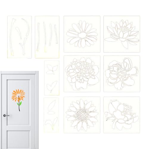 mivceklw Malschablonen, wiederverwendbar, Blumenmuster, groß, geschichtetes Design, ideal für Holzgärten, Gartenhandwerk, Outdoor-Dekoration, 40 x 14 cm mivceklw Malschablonen, wiederverwendbar, Blumenmuster, groß, geschichtetes Design, ideal für Holzgärten, Gartenhandwerk, Outdoor-Dekoration, 40 x 14 cm von mivceklw
