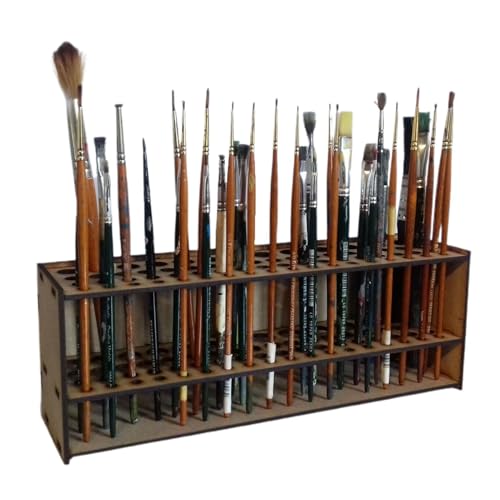 mivceklw Pinselorganisator, Aquarellbürstenhalter | Holzstifthalter | Desktop farbig Bleistift Organizer, 67 Löcher Pinselregal für Stifte und Kunstwerkzeuge mivceklw Pinselorganisator, Aquarellbürstenhalter | Holzstifthalter | Desktop farbig Bleistift Organizer, 67 Löcher Pinselregal für Stifte und Kunstwerkzeuge von mivceklw