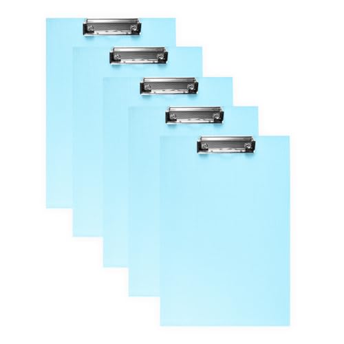 10 Stück DIN A4 Klemmbretter Schreibbrett Schreibunterlage Klemmmappe Schreibplatte (Hellblau) von mixed24