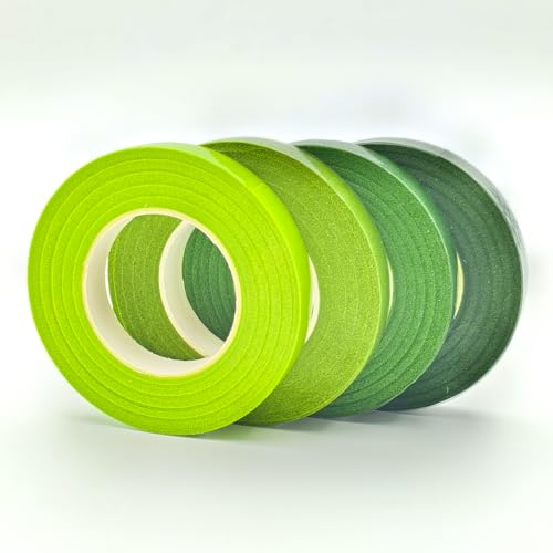 mkemka Floristen-Klebeband, 9 mm, für Blumensträuße, klebriges Stängelband für Blumenarrangements, Bastelprojekte, Verpackung für künstliche Blumenkränze, 15 m pro Rolle, 4 Rollen mkemka Floristen-Klebeband, 9 mm, für Blumensträuße, klebriges Stängelband für Blumenarrangements, Bastelprojekte, Verpackung für künstliche Blumenkränze, 15 m pro Rolle, 4 Rollen von mkemka