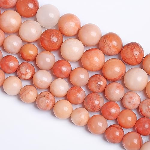 10 mm 37 Stück Naturstein-Perlen aus rosa Aventurin, lose Perlen für Schmuckherstellung, DIY-Armbänder von mkslksbhnxl