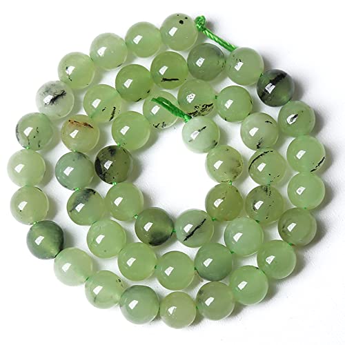 10 mm 38 Stück Naturstein-Prehnit-Jade-Perlen für Schmuckherstellung, DIY, Armband, Halskette von mkslksbhnxl