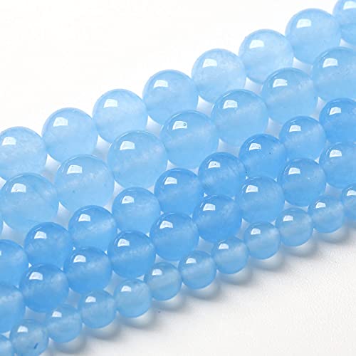 10 mm 38 blaue natürliche Chalcedon-Aquamarin-Steinperlen für Schmuckherstellung, runde Jades-Perlen, DIY-Armband-Zubehör 10 mm 38 blaue natürliche Chalcedon-Aquamarin-Steinperlen für Schmuckherstellung, runde Jades-Perlen, DIY-Armband-Zubehör von mkslksbhnxl