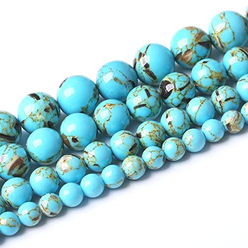 10 mm blaue Muschel-Türkis-Kristallperlen, runde lose Perlen, natürliche Edelsteinperlen, Energiesteinperlen für die Schmuckherstellung, DIY-Armband, Halskette 10 mm blaue Muschel-Türkis-Kristallperlen, runde lose Perlen, natürliche Edelsteinperlen, Energiesteinperlen für die Schmuckherstellung, DIY-Armband, Halskette von mkslksbhnxl