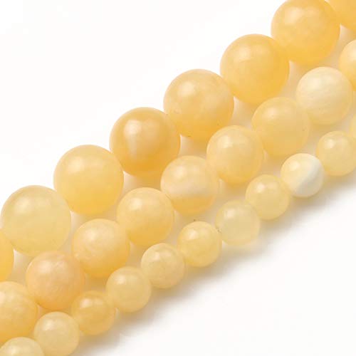 10 mm gelbe Jade-Edelsteine, rund, lose Perlen, Natursteinperlen für Schmuckherstellung von mkslksbhnxl
