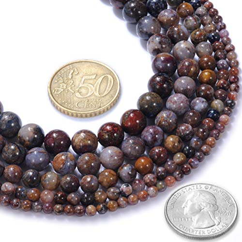 10 mm natürlicher Pietersit-Edelstein, runde lose Perlen, Kristallstein, Armband, Halskette, Zubehör, Basteln für Schmuckherstellung, DIY, 1 Strang, 38,1 cm von mkslksbhnxl