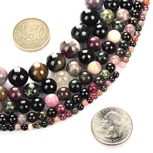 10 mm natürlicher bunter Turmalin, ein Edelstein, rund, lose Perlen, Kristallstein, Armband, Halskette, Zubehör, Basteln für Schmuckherstellung, DIY, 1 Strang, 38,1 cm 10 mm natürlicher bunter Turmalin, ein Edelstein, rund, lose Perlen, Kristallstein, Armband, Halskette, Zubehör, Basteln für Schmuckherstellung, DIY, 1 Strang, 38,1 cm von mkslksbhnxl