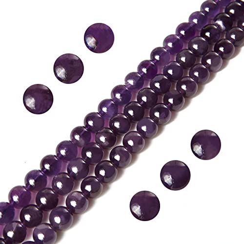 100 Stück 10 mm Amethyst-Perlen, natürliche Edelsteine, runde lose Perlen für Schmuckherstellung von mkslksbhnxl