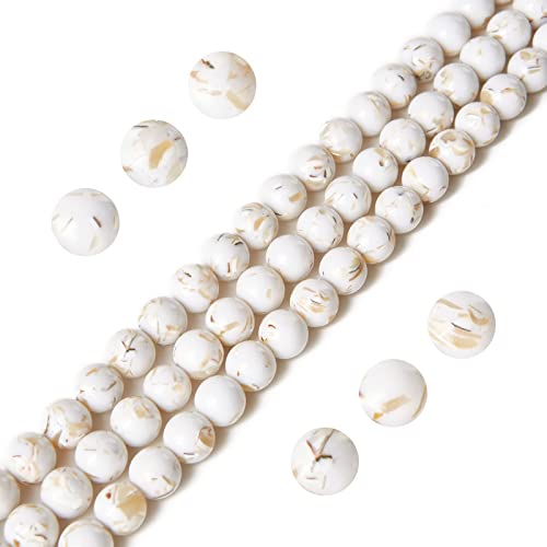 100 Stück 10 mm weiße Muscheltürkisperlen, natürliche Edelsteine, lose Perlen für Schmuckherstellung 100 Stück 10 mm weiße Muscheltürkisperlen, natürliche Edelsteine, lose Perlen für Schmuckherstellung von mkslksbhnxl