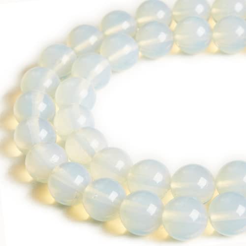 100 Stück 8 mm Opal-Perlen, natürliche Edelsteine, runde lose Perlen zum Basteln und zur Schmuckherstellung von mkslksbhnxl