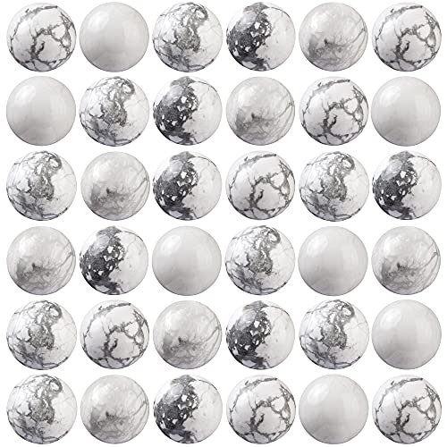 100 Stück Natursteinperlen, 8 mm, weißer Howlith, runde Edelsteine, lose Perlen mit elastischer Armbandschnur für Armbänder, Halsketten, Schmuckherstellung 100 Stück Natursteinperlen, 8 mm, weißer Howlith, runde Edelsteine, lose Perlen mit elastischer Armbandschnur für Armbänder, Halsketten, Schmuckherstellung von mkslksbhnxl