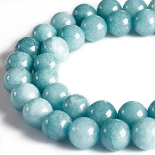 100 Stück blaue Chalcedon-Perlen, natürliche Edelsteine, lose Perlen zum Basteln und zur Schmuckherstellung, 100 Stück von mkslksbhnxl