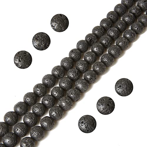 100 Stück schwarze Lava-Perlen, natürliche Edelsteine, runde lose Perlen für Schmuckherstellung, 100 Stück 100 Stück schwarze Lava-Perlen, natürliche Edelsteine, runde lose Perlen für Schmuckherstellung, 100 Stück von mkslksbhnxl
