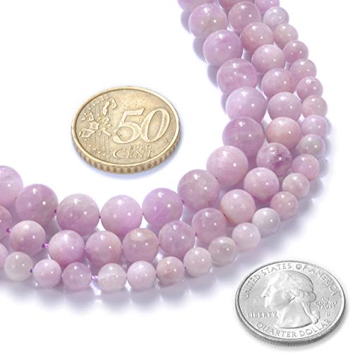 12 mm natürlicher Kunzit-Edelstein, runde lose Perlen, Kristallstein, Armband, Halskette, Zubehör, Basteln für Schmuckherstellung, DIY, 1 Strang, 38,1 cm von mkslksbhnxl
