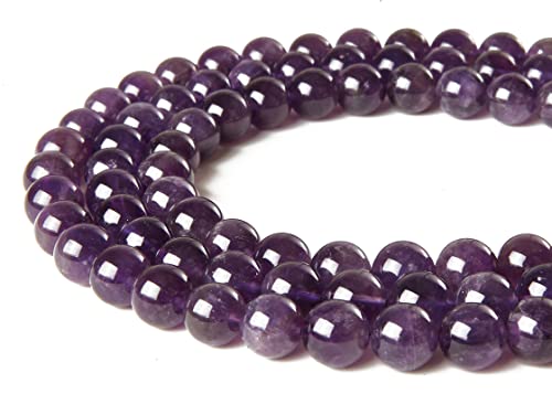 150 Stück 8 mm Amethyst-Perlen, natürliche Edelsteine, runde lose Perlen für Schmuckherstellung von mkslksbhnxl
