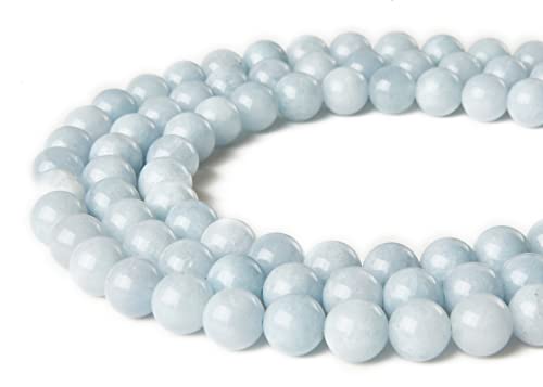 150 Stück 8 mm Aquamarin-Perlen, natürliche Edelsteine, runde lose Perlen für Schmuckherstellung von mkslksbhnxl