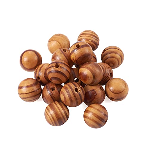 20 runde Holzperlen, 25 mm, großes Loch, Streifen, Holzkugel-Abstandshalter, lose Perlen für europäische Schmuckherstellung, Loch: 4,5 mm 20 runde Holzperlen, 25 mm, großes Loch, Streifen, Holzkugel-Abstandshalter, lose Perlen für europäische Schmuckherstellung, Loch: 4,5 mm von mkslksbhnxl