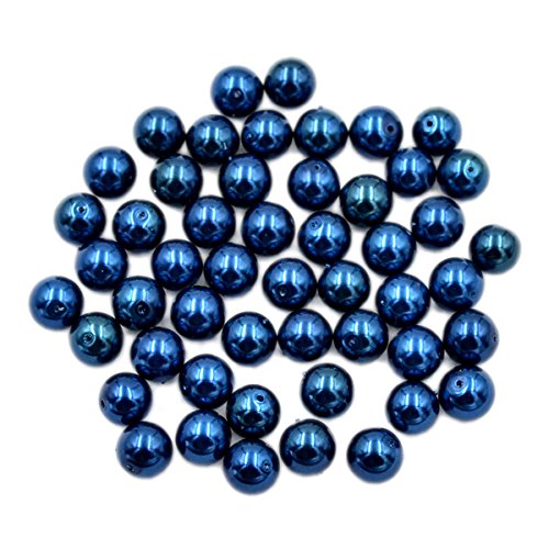 200 Stück 4 mm königsblaue Glasperlen, glatte runde Perlen für Halsketten, Armbänder, Ohrringe, Schmuckherstellung, Basteln, Design von mkslksbhnxl