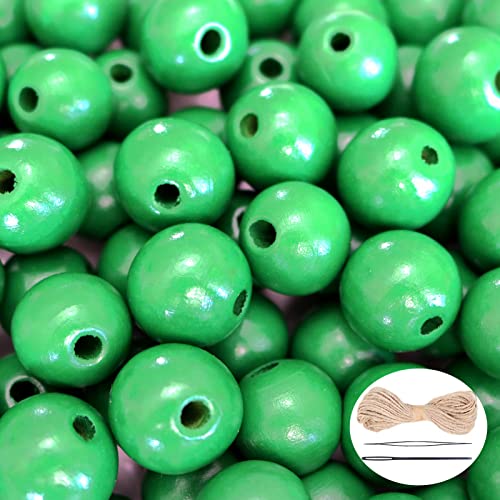 200 grüne Holzperlen mit Loch, runde Abstandshalter mit 10 m Hanfseil für Armband- und Schmuckherstellung, 16 mm 200 grüne Holzperlen mit Loch, runde Abstandshalter mit 10 m Hanfseil für Armband- und Schmuckherstellung, 16 mm von mkslksbhnxl