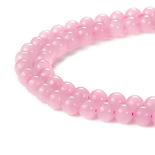 4 mm natürliche Rosenquarz-Edelsteine, rund, lose Perlen für Schmuckherstellung, 90–92 Stück von mkslksbhnxl