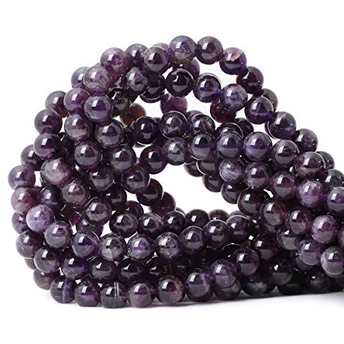 45 Stück 8 mm natürlicher Amethyst-Edelstein, runde lose Perlen, Kristall-Energiestein, Heilkraft für die Schmuckherstellung, 1 Strang, 38,1 cm 45 Stück 8 mm natürlicher Amethyst-Edelstein, runde lose Perlen, Kristall-Energiestein, Heilkraft für die Schmuckherstellung, 1 Strang, 38,1 cm von mkslksbhnxl