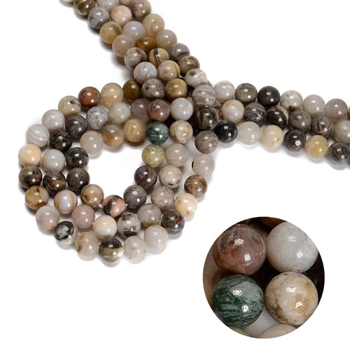 48 Stück 8 mm Baumachat, natürliche, runde lose echte Steinperlen, echte Edelsteine, für selbstgemachte Bastelarbeiten, Schmuck, Armbänder, Ohrringe, Halsketten, Schnur, Energie, Heilkraft 48 Stück 8 mm Baumachat, natürliche, runde lose echte Steinperlen, echte Edelsteine, für selbstgemachte Bastelarbeiten, Schmuck, Armbänder, Ohrringe, Halsketten, Schnur, Energie, Heilkraft von mkslksbhnxl