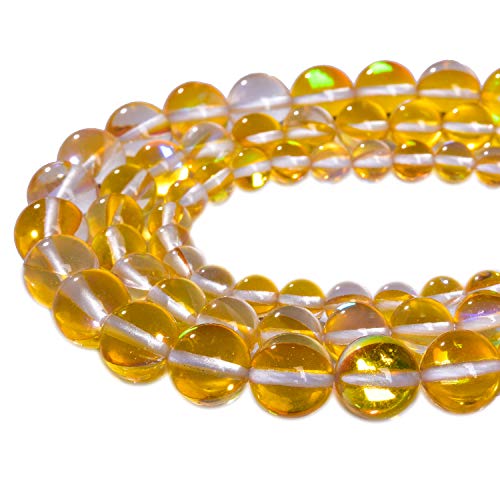 48 Stück 8 mm gelbe Engel-Aura-Edelsteine, poliert, Meerjungfrau, Aura-Mondstein, glatte Steine, lose Perlen, Kristallquarz, für DIY-Schmuckherstellung, 1 Strang, 48 Stück 48 Stück 8 mm gelbe Engel-Aura-Edelsteine, poliert, Meerjungfrau, Aura-Mondstein, glatte Steine, lose Perlen, Kristallquarz, für DIY-Schmuckherstellung, 1 Strang, 48 Stück von mkslksbhnxl