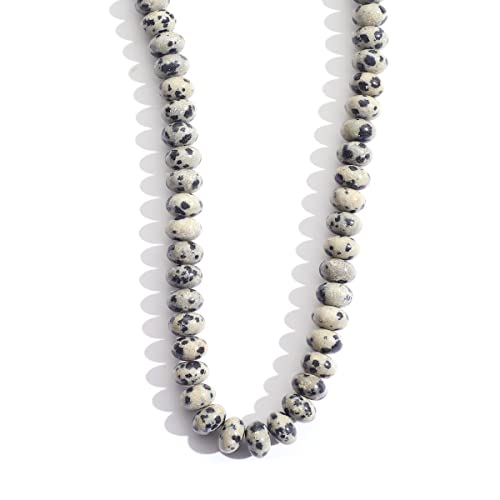 5 x 8 mm natürliche Rondelle-Steinperlen, Dalmatiner-Halbedelsteinperlen, Abakus-Perlen, handgefertigt, Edelstein für Schmuckherstellung, DIY-Armband, Halskette von mkslksbhnxl